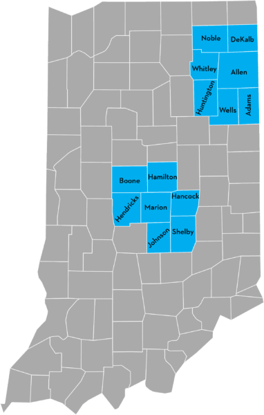 Indiana Counties Served